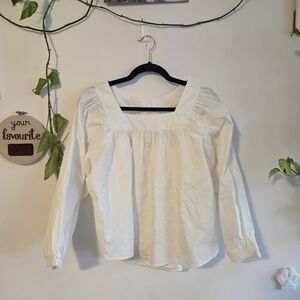 Romantic Billowy Cotton White Blouse